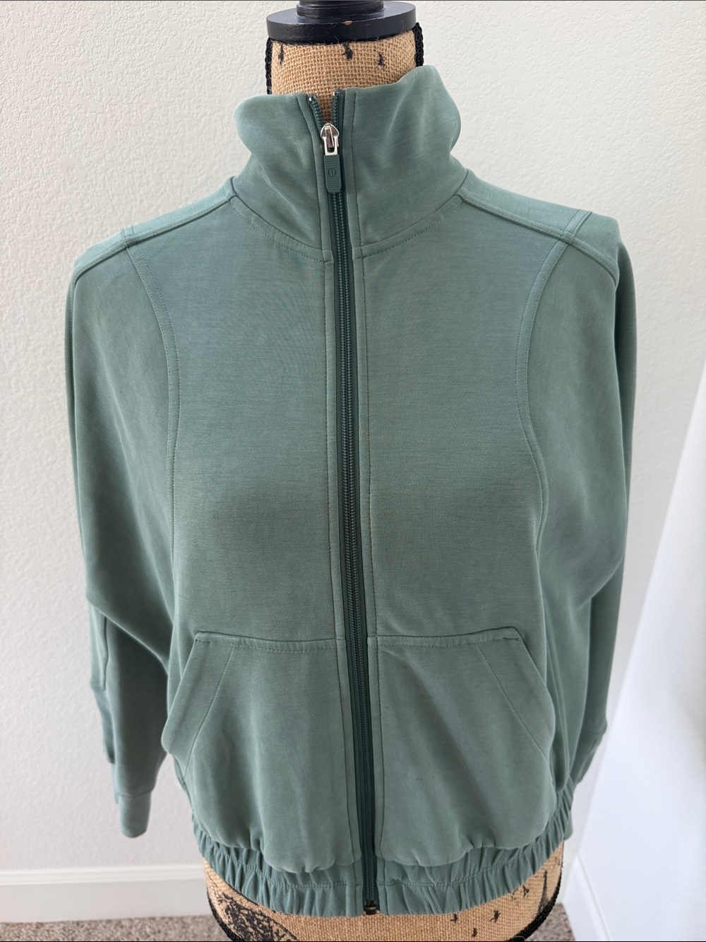 Lululemon Brushed Softstreme Funnel-Neck Zip Up ~ Medium Forest